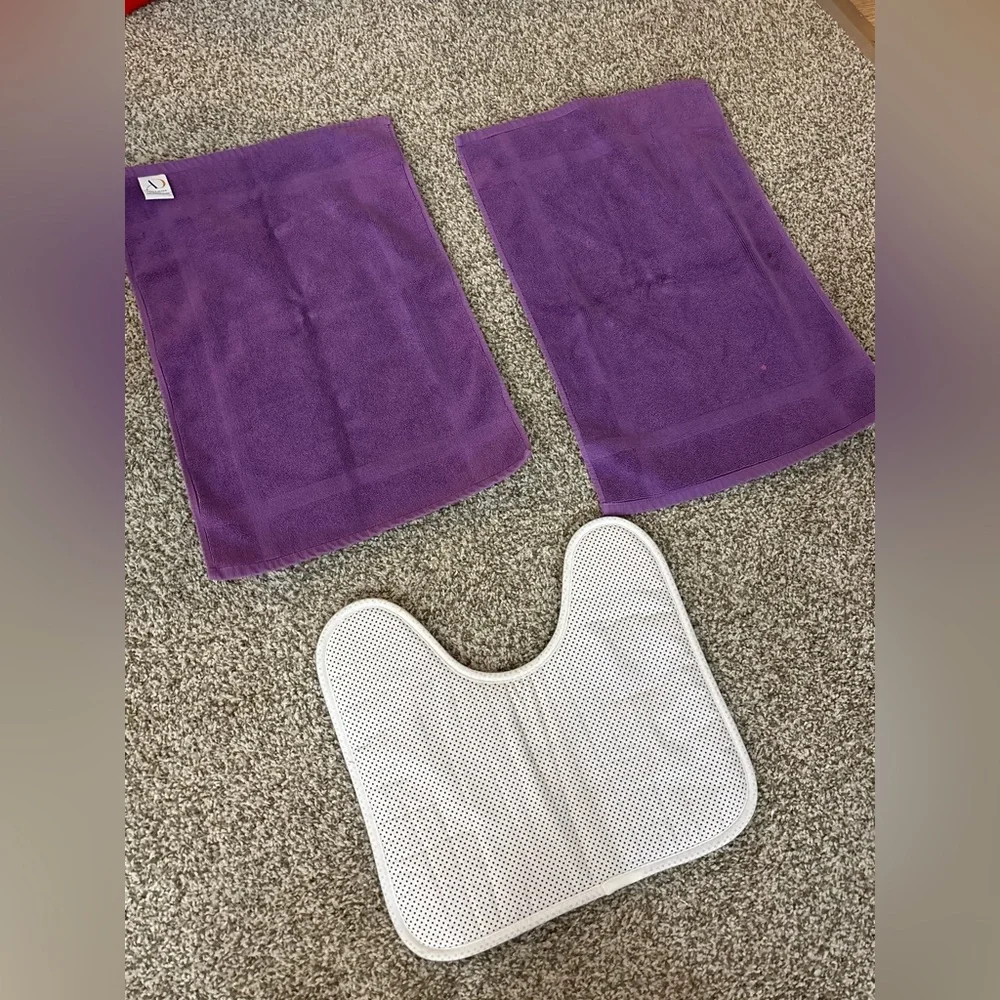 Ample Decor Purple Geometric Bath Rug Set of 3